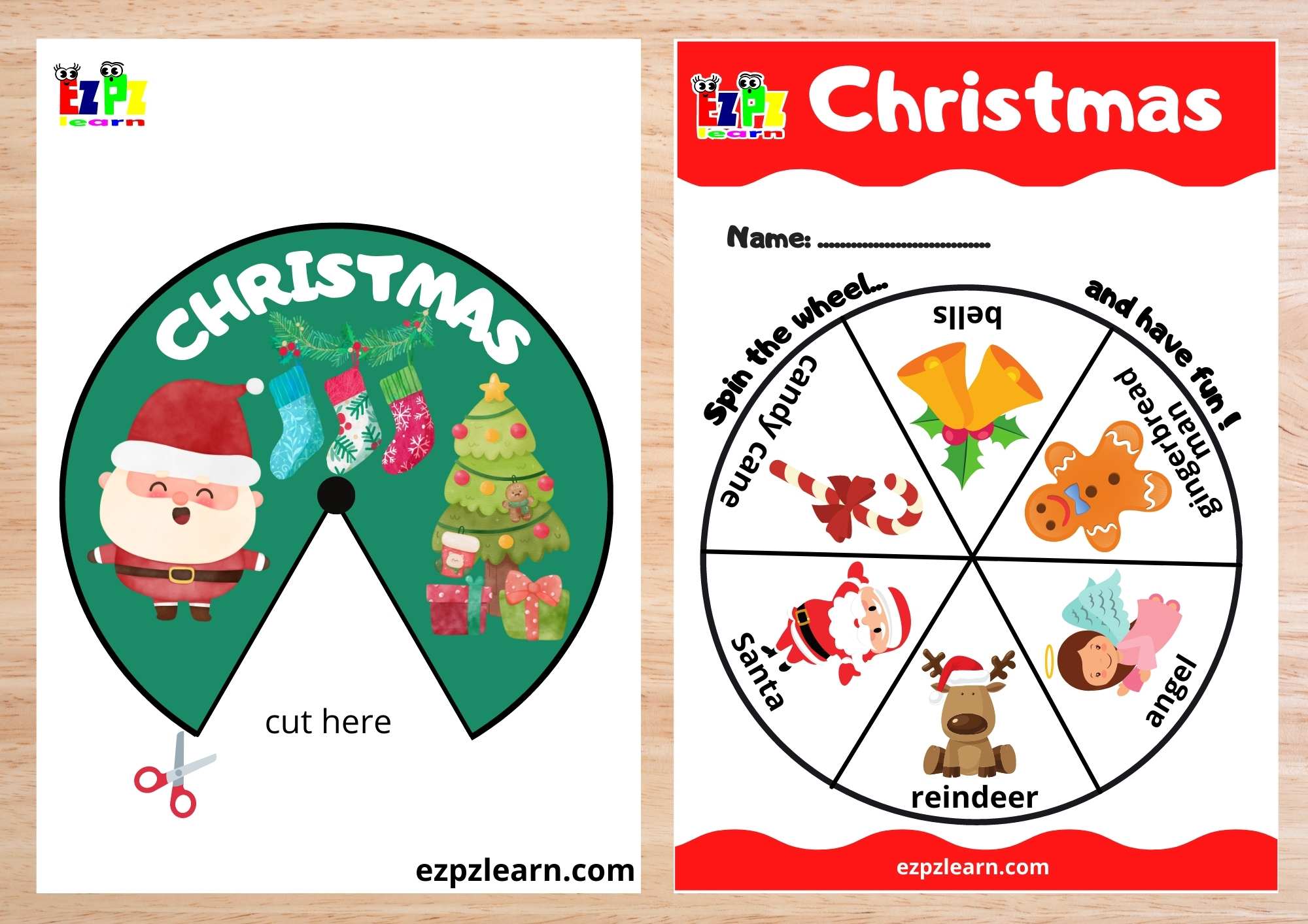 Christmas word wheel includes 2 word wheels PDF download